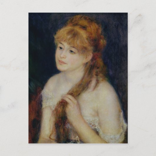 Pierre A Renoir | Junge Frau, die sich die Haare h Postkarte (Vorderseite)