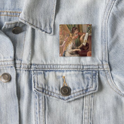 Pierre A Renoir | Junge Mädchen am Klavier Button (Beispiel)