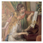 Pierre A Renoir | Junge Mädchen am Klavier Fliese (Vorderseite)