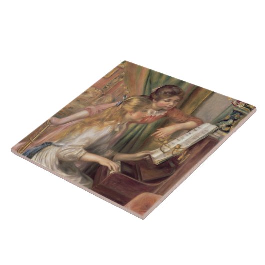 Pierre A Renoir | Junge Mädchen am Klavier Fliese (Seite)
