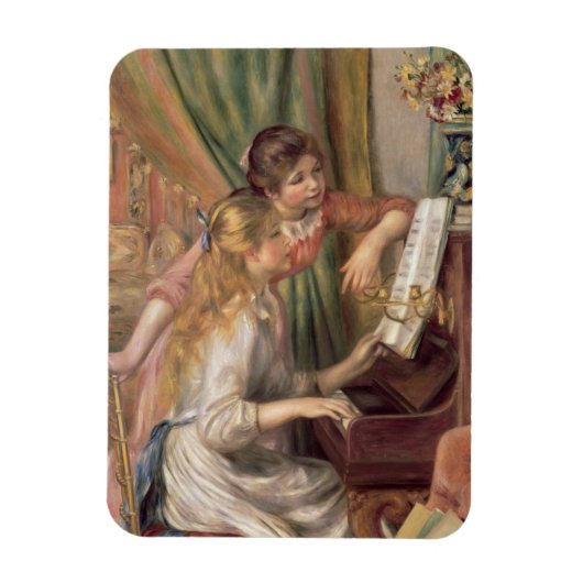 Pierre A Renoir | Junge Mädchen am Klavier Magnet (Vertikal)