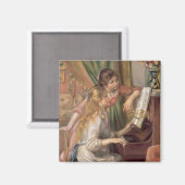 Pierre A Renoir | Junge Mädchen am Klavier Magnet (Vorderseite/Rückseite)