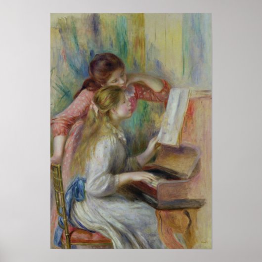 Pierre A Renoir | Junge Mädchen am Klavier Poster (Vorne)