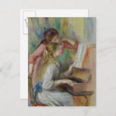 Pierre A Renoir | Junge Mädchen am Klavier Postkarte (Vorne/Hinten)