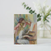 Pierre A Renoir | Junge Mädchen am Klavier Postkarte (Stehend Vorderseite)