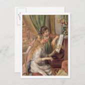 Pierre A Renoir | Junge Mädchen am Klavier Postkarte (Vorne/Hinten)