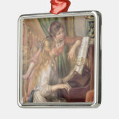 Pierre A Renoir | Junge Mädchen am Klavier Silbernes Ornament (Links)