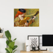 Pierre A Renoir | Junge Spanische Frau mit Gitarre Poster (Heimbüro)