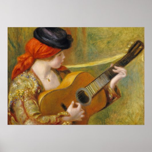 Pierre A Renoir | Junge Spanische Frau mit Gitarre Poster (Vorne)