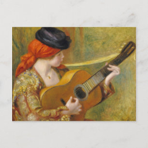 Pierre A Renoir   Junge Spanische Frau mit Gitarre Postkarte