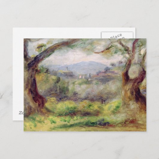 Pierre A Renoir | Landschaft bei Les Collettes Postkarte (Vorne/Hinten)