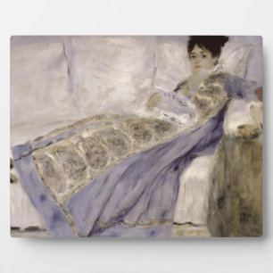 Pierre A Renoir Madame Monet auf einem Sofa Fotoplatte