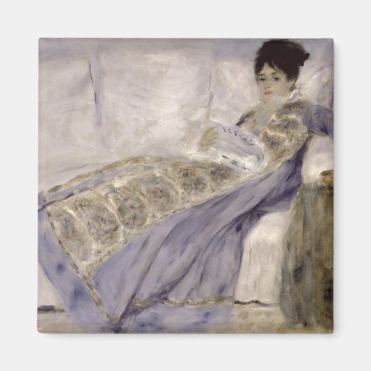 Pierre A Renoir | Madame Monet auf einem Sofa Magnet (Vorne)