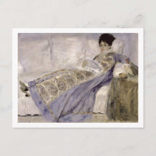 Pierre A Renoir | Madame Monet on a Sofa Postkarte (Vorderseite)