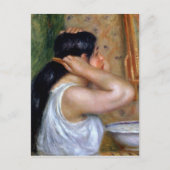 Pierre A Renoir | Mädchen, die ihr Haar bekommt Postkarte (Vorderseite)