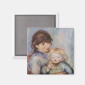Pierre A Renoir | Mutterschaft, Kind mit Keks Magnet (Vorderseite/Rückseite)