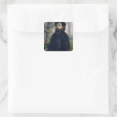 Pierre A Renoir | Portrait von Claude Monet Quadratischer Aufkleber (Tasche)