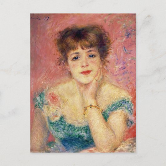 Pierre A Renoir | Portrait von Jeanne Samary Postkarte (Vorderseite)