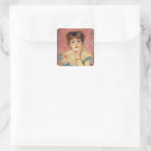 Pierre A Renoir | Portrait von Jeanne Samary Quadratischer Aufkleber (Tasche)
