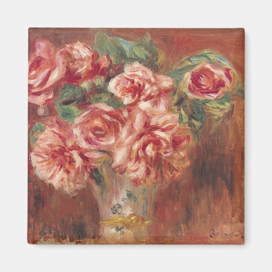 Pierre A Renoir | Rose in einer Vase Magnet (Vorne)