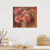 Pierre A Renoir | Rose in einer Vase Poster (Küche)
