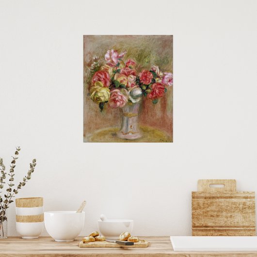 Pierre A Renoir | Rose in einer Vase von Sevres Poster (Küche)