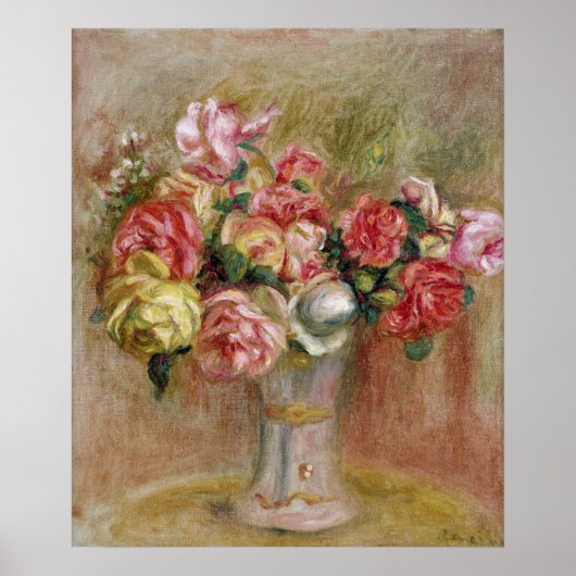 Pierre A Renoir | Rose in einer Vase von Sevres Poster (Vorne)