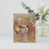 Pierre A Renoir | Rose in einer Vase von Sevres Postkarte (Stehend Vorderseite)