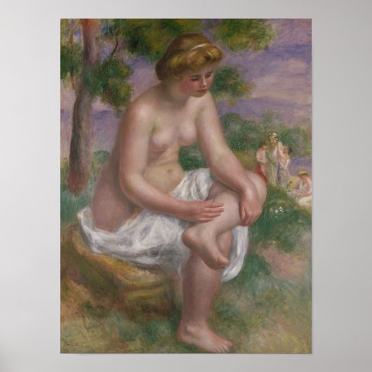 Pierre A Renoir | Sitzbäder in einer Landschaft Poster (Vorne)