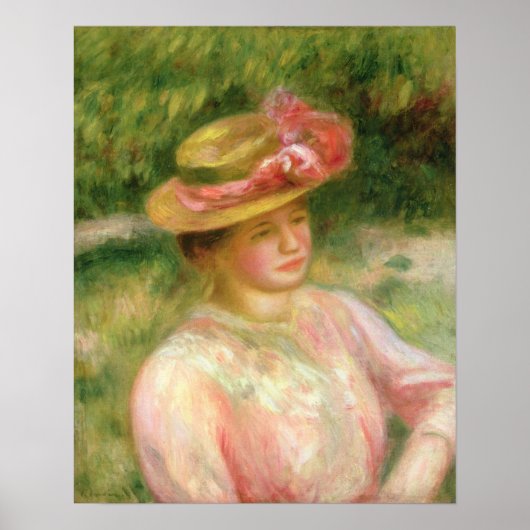Pierre A Renoir | Strohhut Poster (Vorne)