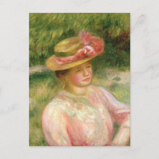 Pierre A Renoir | Strohhut Postkarte (Vorderseite)
