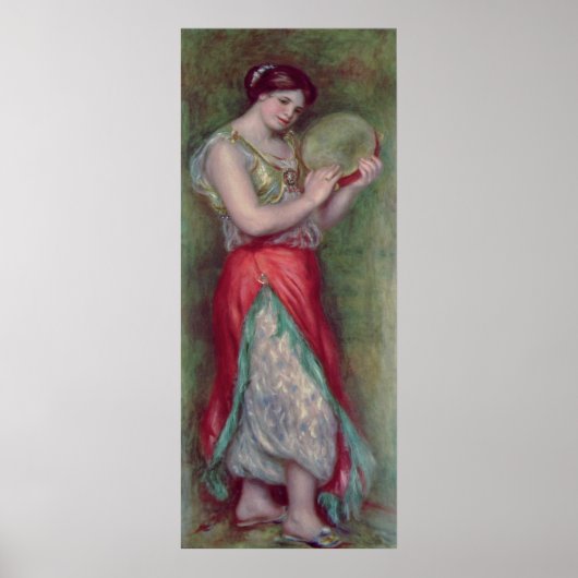Pierre A Renoir | Tanzmädchen mit Tambourine Poster (Vorne)