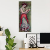 Pierre A Renoir | Tanzmädchen mit Tambourine Poster (Heimbüro)