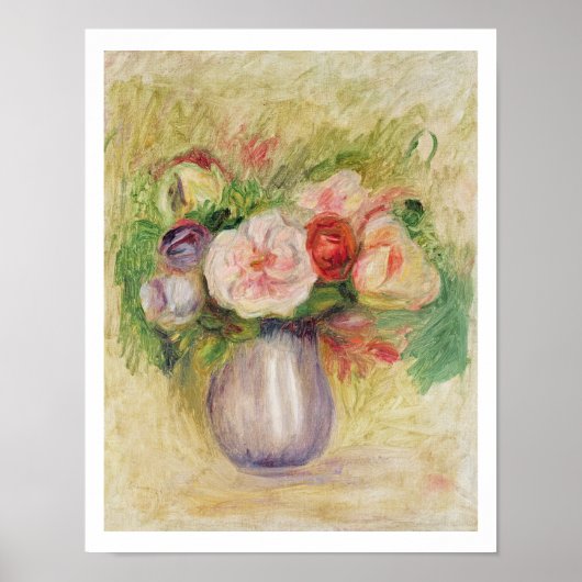 Pierre A Renoir | Vase der Blume Poster (Vorne)