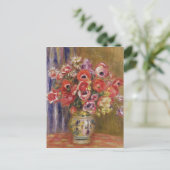 Pierre A Renoir | Vase von Tulips und Anemonen Postkarte (Stehend Vorderseite)