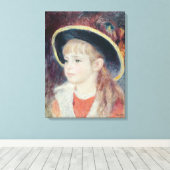 Pierre A Renoir | Young Girl in a Blue Hat Leinwanddruck (Insitu (Holzboden))