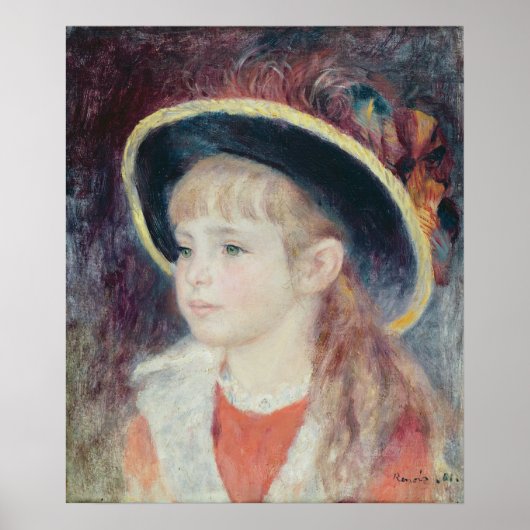 Pierre A Renoir | Young Girl in a Blue Hat Poster (Vorne)