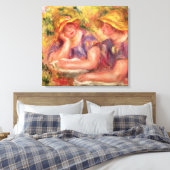 Pierre A Renoir | Zwei Frauen in blauen Blüten Leinwanddruck (Insitu (Schlafzimmer))