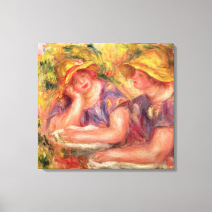 Pierre A Renoir Zwei Frauen in blauen Blüten Leinwanddruck