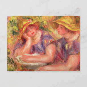 Pierre A Renoir   Zwei Frauen in blauen Blüten Postkarte