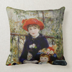 Pierre A Renoir Zwei Schwestern oder auf der Terr Kissen