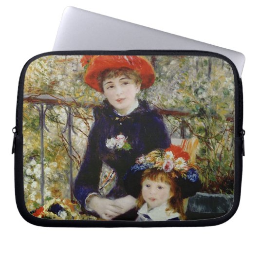 Pierre A Renoir| Zwei Schwestern oder auf der Terr Laptopschutzhülle (Vorderseite)