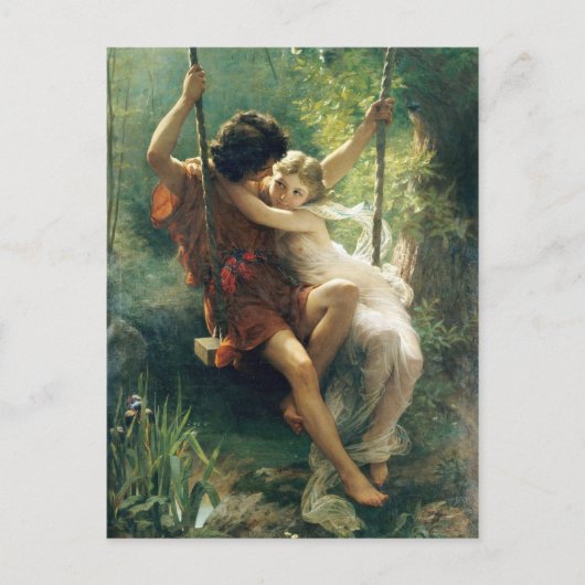 Pierre Auguste Cot Springtime Primavera Romantik Postkarte (Vorderseite)