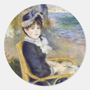 Pierre-Auguste Renoir - Am Meeresufer Runder Aufkleber