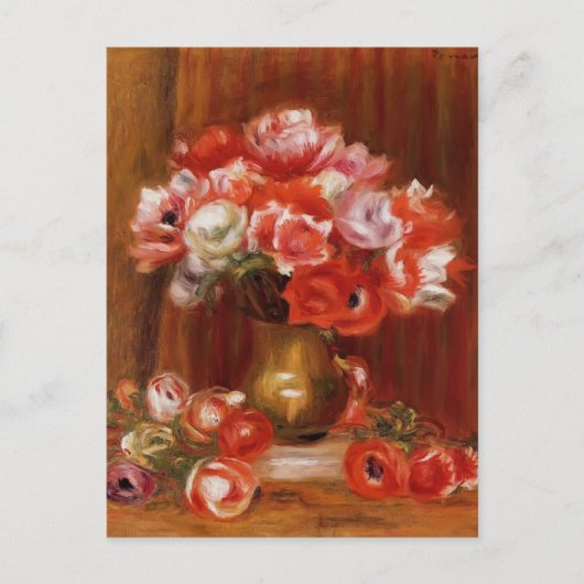 Pierre-Auguste Renoir-Anemones Postkarte (Vorderseite)