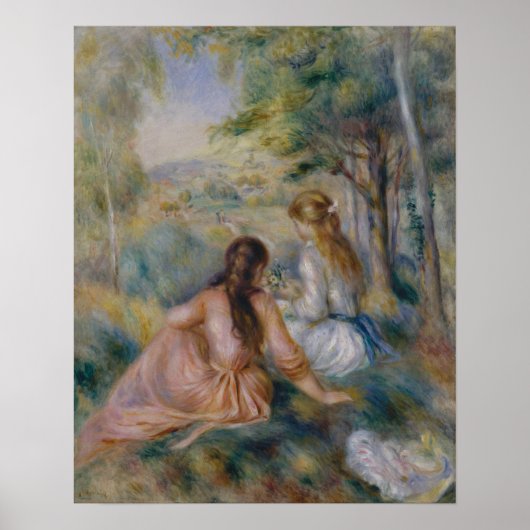 Pierre Auguste Renoir | Auf der Wiese Poster (Vorne)