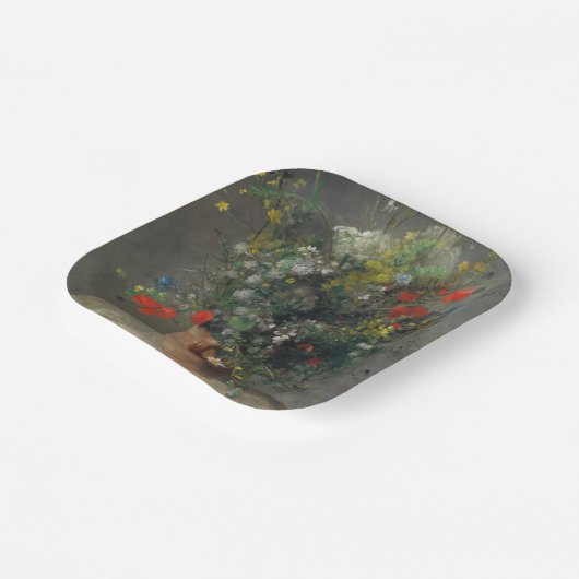 Pierre-Auguste Renoir - Blume in einer Vase 1866 Pappteller (Gewinkelt)