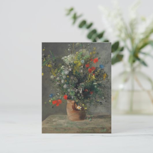 Pierre-Auguste Renoir - Blume in einer Vase 1866 Postkarte (Stehend Vorderseite)