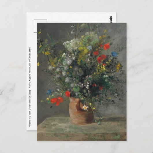 Pierre-Auguste Renoir - Blume in einer Vase 1866 Postkarte (Vorne/Hinten)