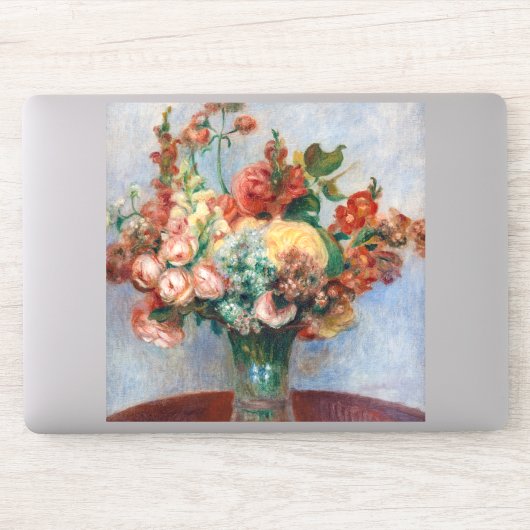 Pierre-Auguste Renoir - Blume in einer Vase Aufkleber (Computer)